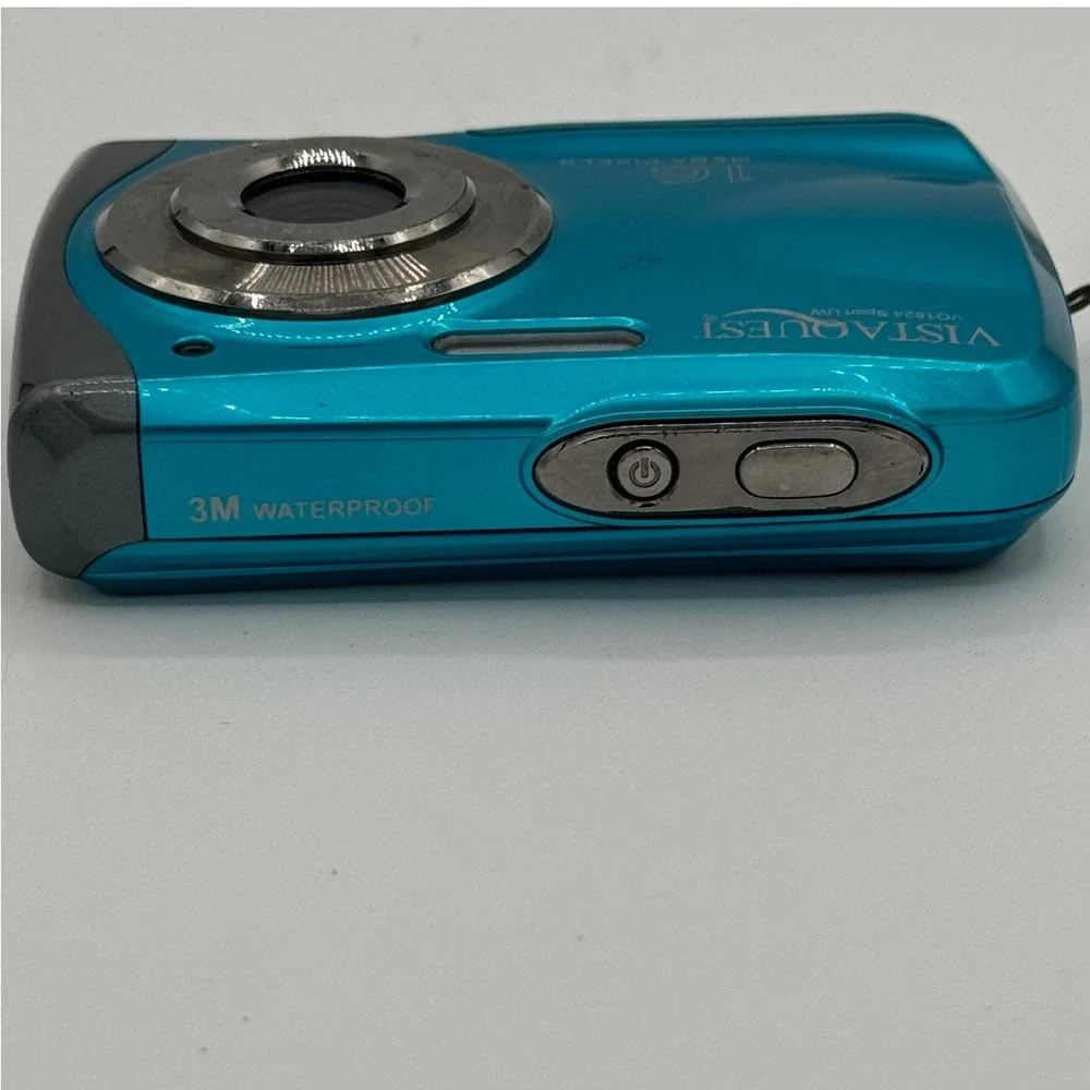 VistaQuest VQ1624 Sport UW Waterproof Digital Camera 16MP Teal Blue